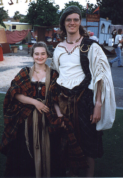 Kalani and Elizabeth in Celtic garb